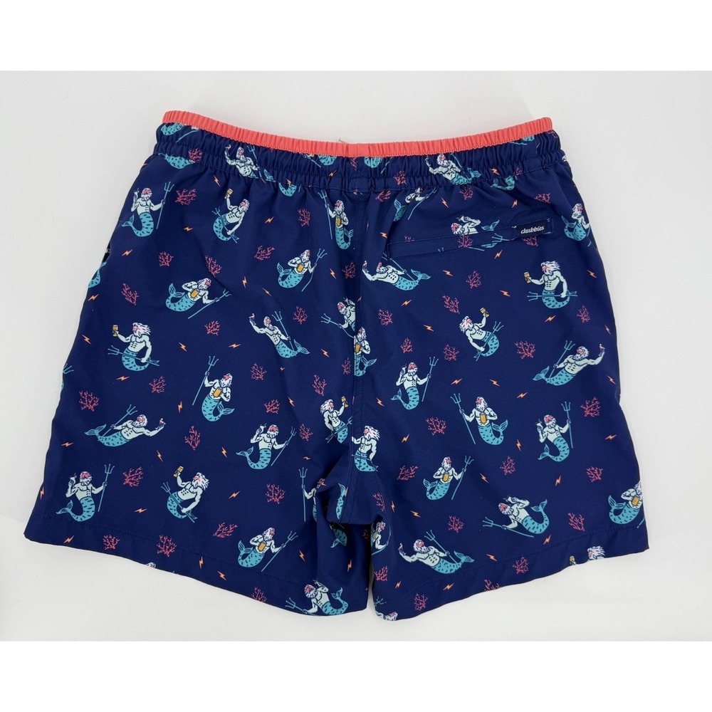 Chubbies "The Triton of the Sea" Swim Trunks Shorts Blue Mens Size Medium M 5.5"
